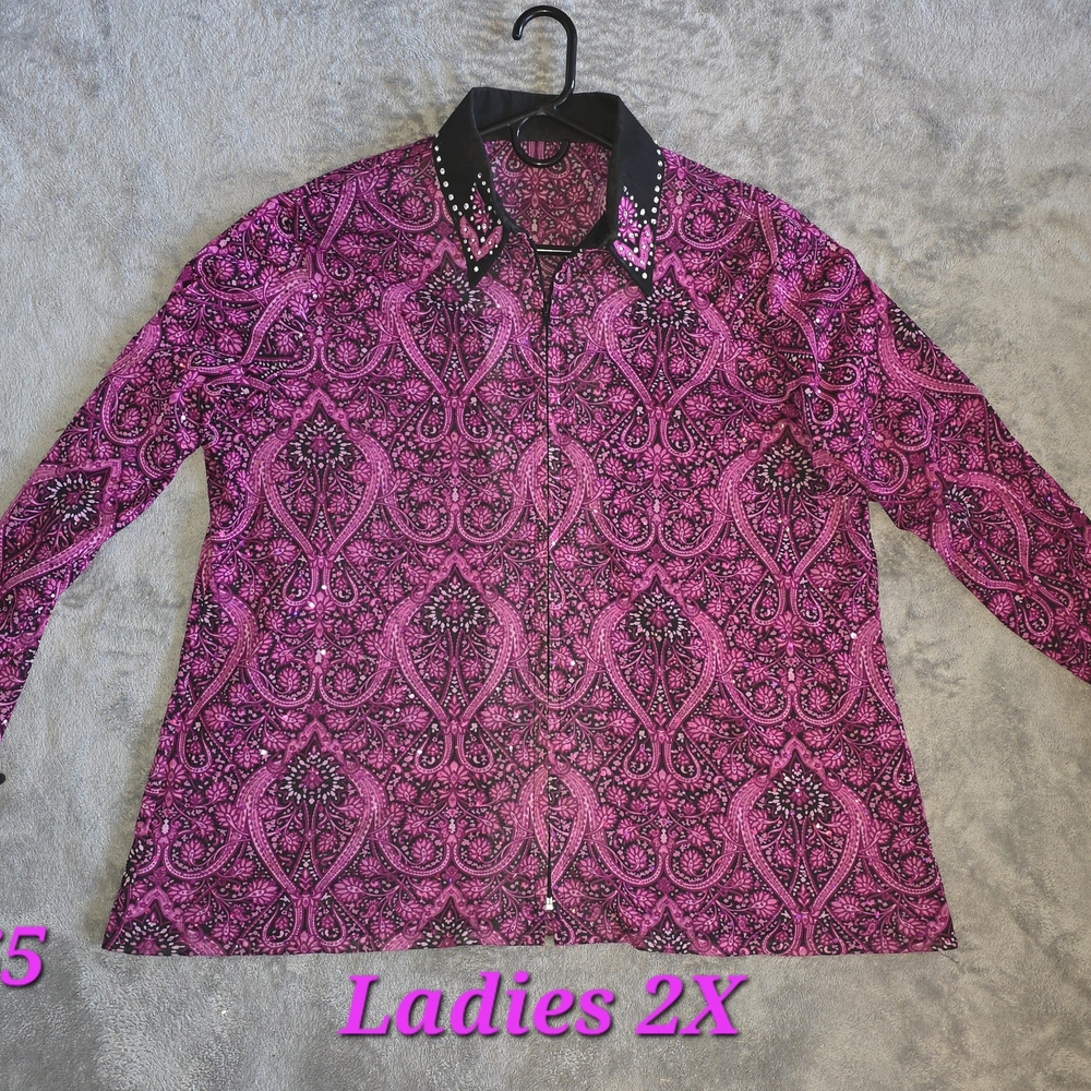 Pink Women's Western Show Shirt